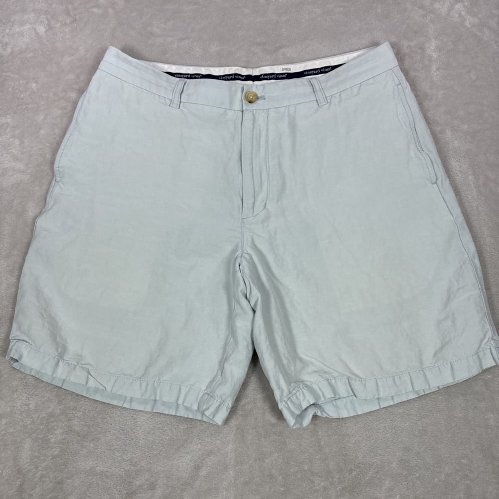 Vineyard Vines Clubhouse Short Mens Size 36 Linen Silk Blend Chino 8" Inseam